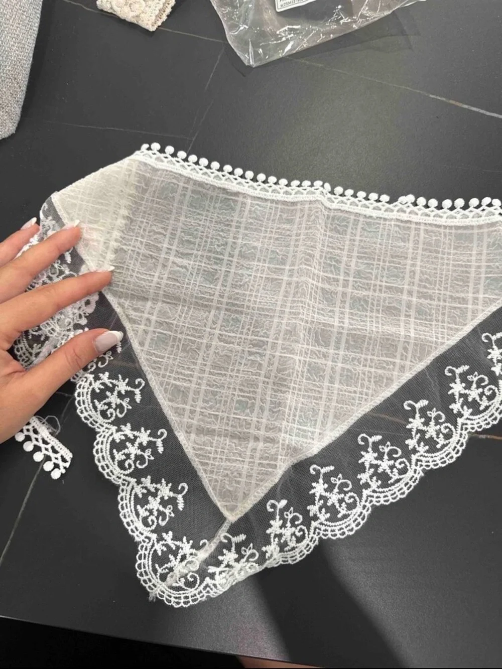 White cream Lace Bandana Scarf / Waist & Bag Accessory🌼New and sealed ✅